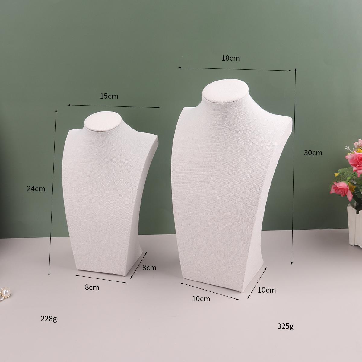 

Манекен льняное ожерелье кулон цепочка ювелирные изделия бюст шея дисплей стенд держатель S бежевый