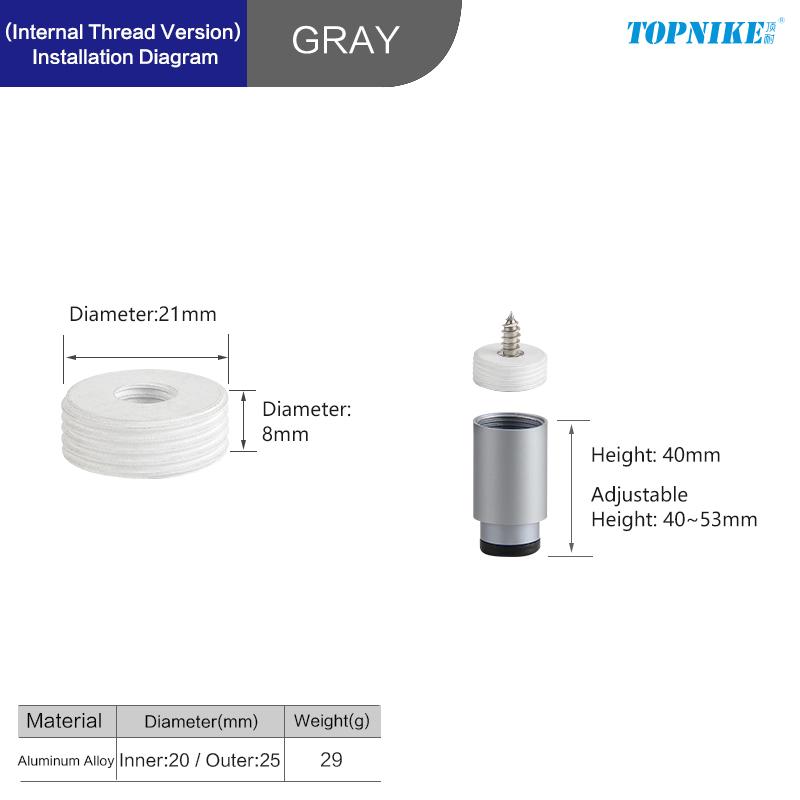 

Регулируемая поперечина подъемная стойка ножки опоры для мебели шкафа для подъема стола увеличения зазора под шкафом 2 PCS