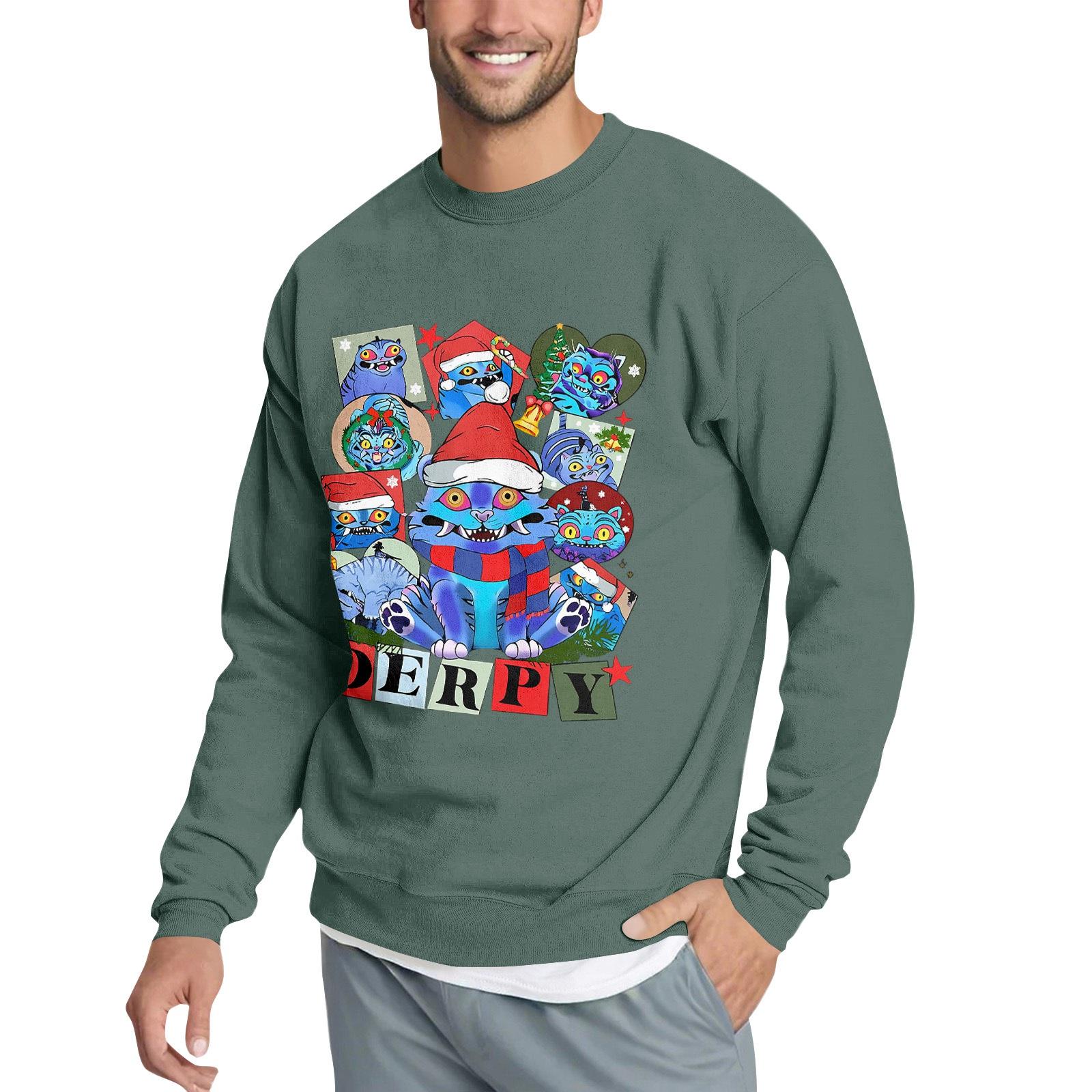 

Men s Casual Sweatshirt With Fun Film-Themed Print L