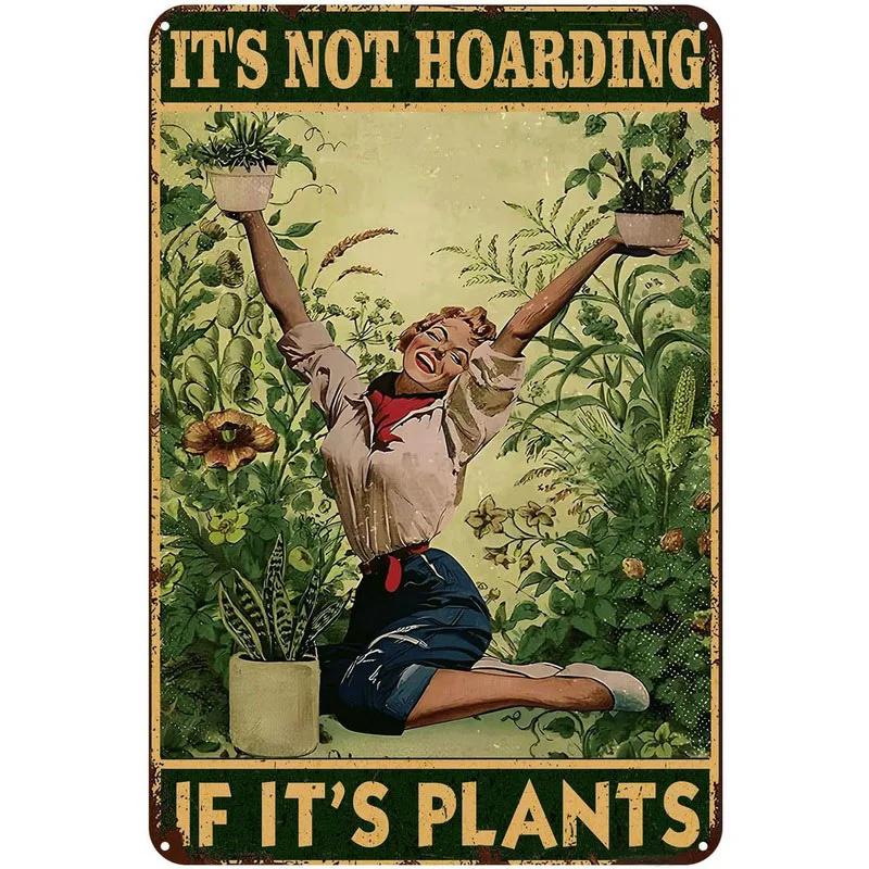 Gardening Because Murder is Wrong Vintage Metal Tin Signs Wall Decor for Home Garden Bars Cafe Clubs Retro Posters Plaque