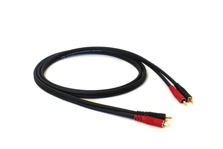 EXFORM Studio Twin Cable OFC BLACK RCA-RCA Plugs, Japanese-Made Cable, (1.8m)