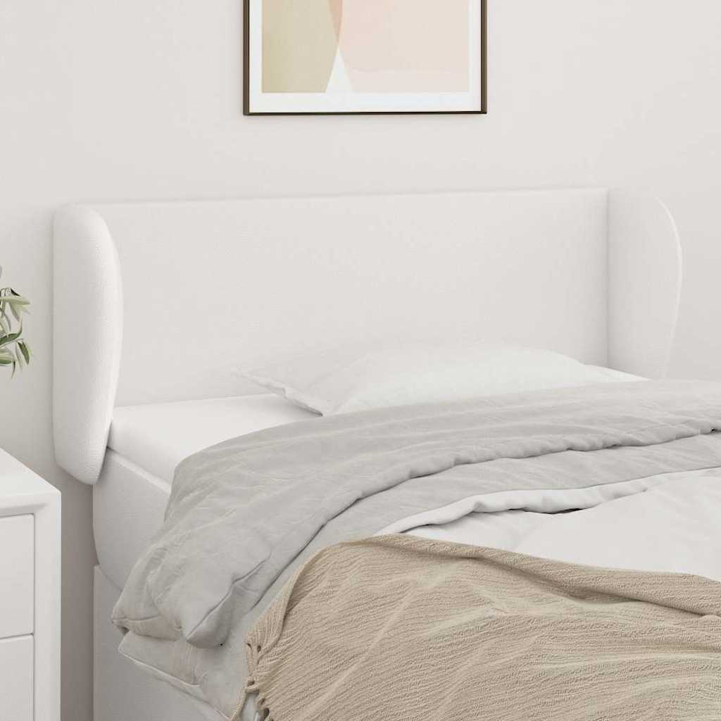 vidaXL Kopfteil mit Ohren Weiß 103x23x78/88 cm Kunstleder