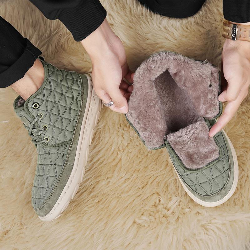 Мода 2024 Новые Зимние мужские ботинки Тапочки Теплая мужская обувь Водонепроницаемые — фото 3