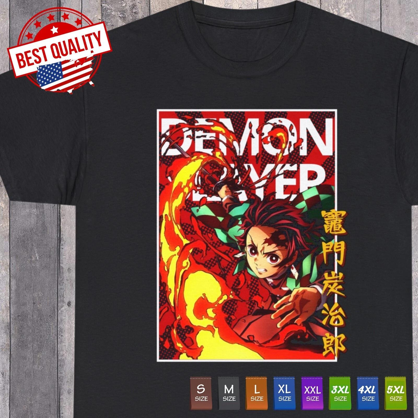 

New KNY Tanjiro Demon Slayer T Shirt Anime Clothing Manga Shirt Japanese Tee XL