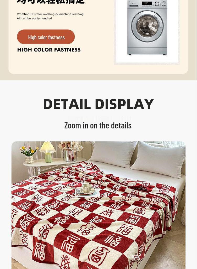 Hundred Blessings Wedding & Engagement Flannel Blanket - Cozy Gift for Office, Air Conditioning, or New Year Celebrations.