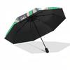 1pc Outdoor Umbrella with Demon Slayer Characters, Automatic Opening/Closing, Portable 3-Fold Design, 8-Bone Iron Frame, Festive Gift for Fans, T