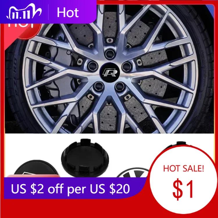 Nowe Nowe 4 szt. 65mm Naklejka z Emblematem na Koło Samochodowe 60mm Osłona Piasty Do Volkswagen VW Jetta R Rline Touran POLO Golf MK4 MK5 MK