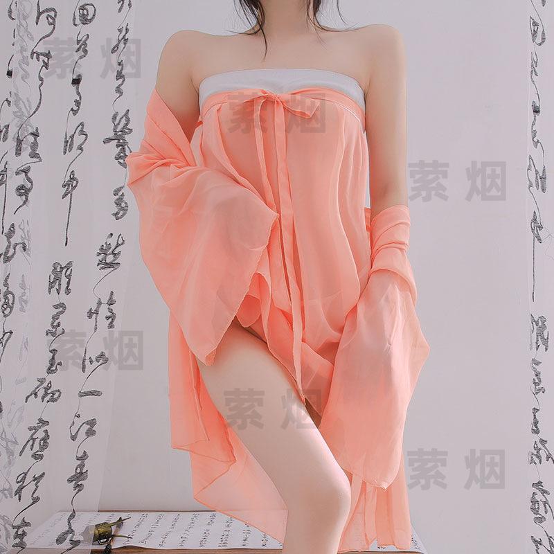 Sex underwear flower drunk hanfu temptation suit sexy antique qqny belly pocket uniform transparent nightdress
