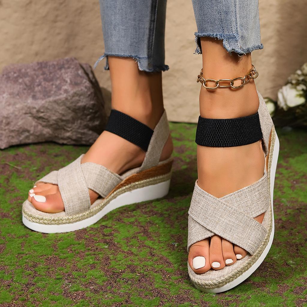Fashion 2024 New Women Casual Slip on Lightweight Wedge Sandals Trend Peep Toe Platform Sandals Women Summer Fashion Shoes for Women
