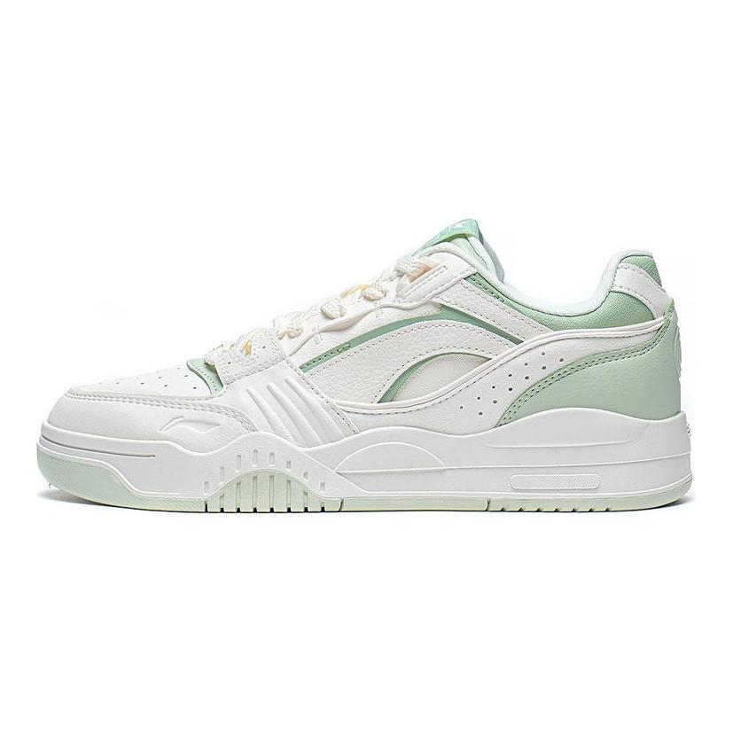 Li Ning Yuebai Cushioning Slip Resistant Abrasion Resistant Low top Sports Casual Shoes Women's White Green AGCS252-8