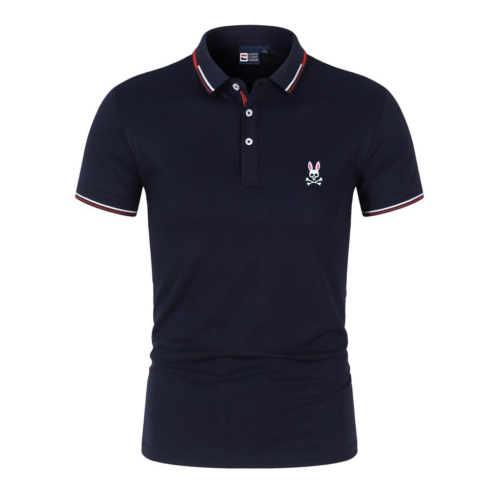 Men's T-shirt Polo Shirt Skull Rabbit Head New Summer Fashion Casual Short Sleeve Business Breathable Sports Print Golf Top