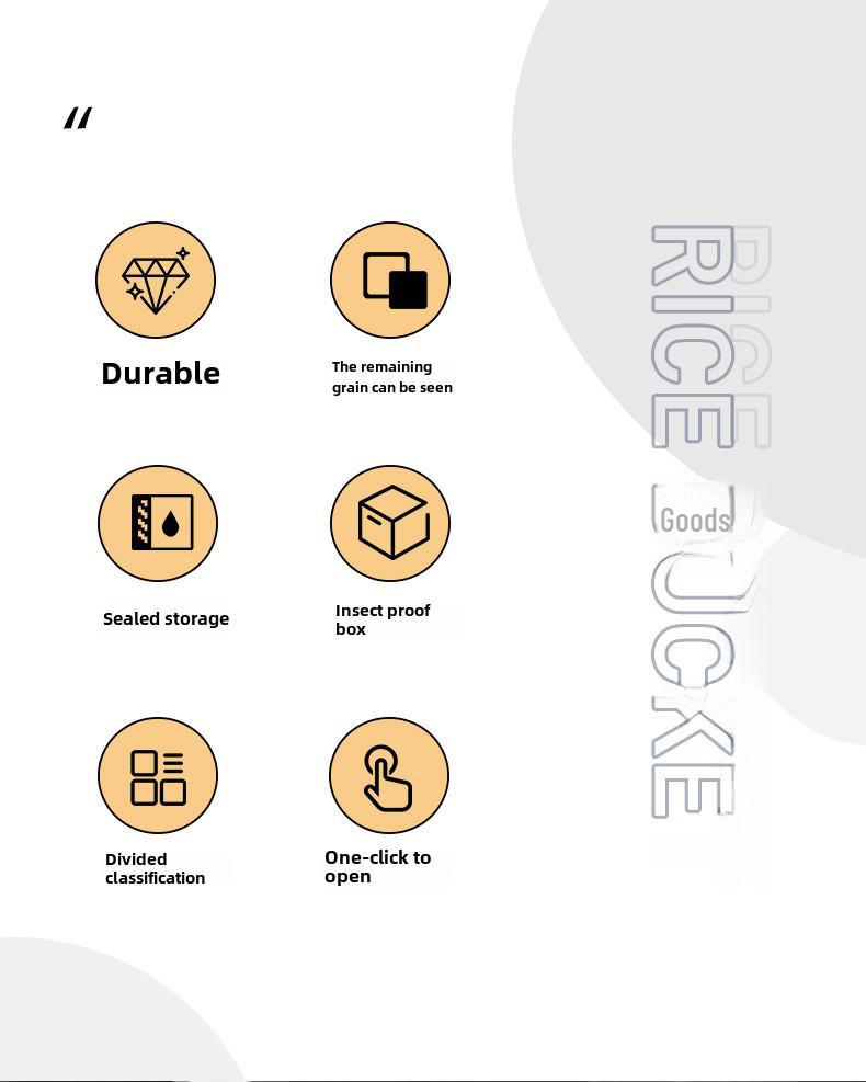 Rotating Rice Storage Container: Insect and Moisture-Proof Sealed Jar with Partition for Grain Preservation
