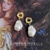Vintage Baroque Earrings French Literary Pearl Stud Earrings Irregular Pearl Jewelry