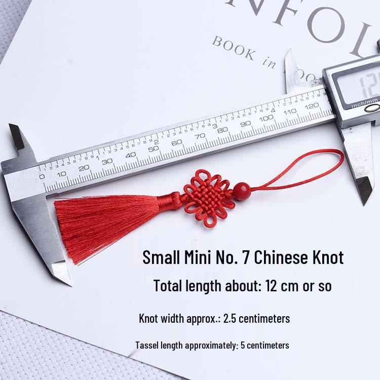 Mini Chinese Knot 7-Strand Braided Tassel Bookmark Pendant