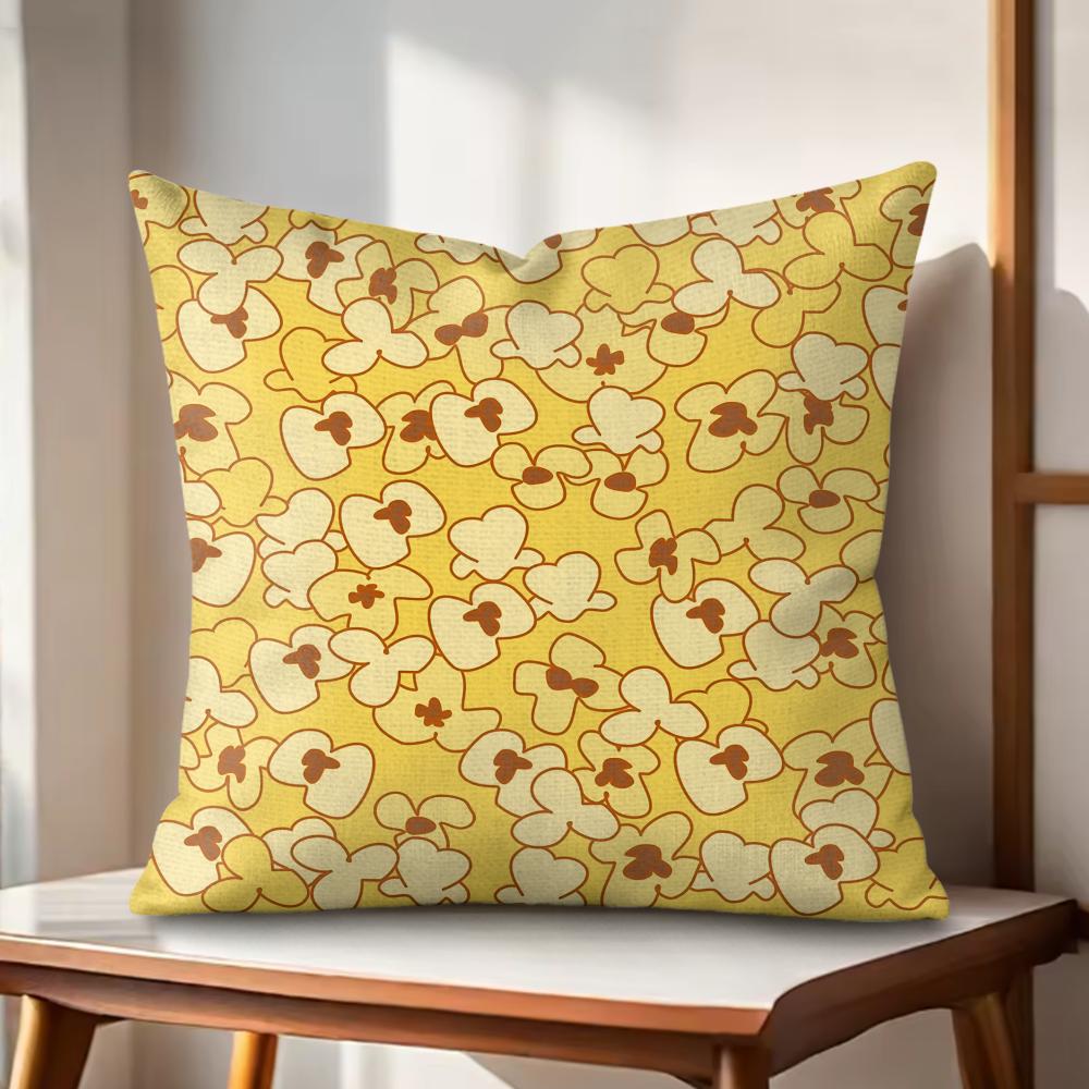 

Classic Popcorn Cushion Cover Natural Linen Organic Fabric DoubleSided Printing Couch Pillow Covers Home Decor 30x30cm