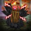 Voice Activated Ghostly Pumpkin Halloween Pumpkin Figure Ornament with Sound Effect For Garden Yard Indoor and Outdoor
