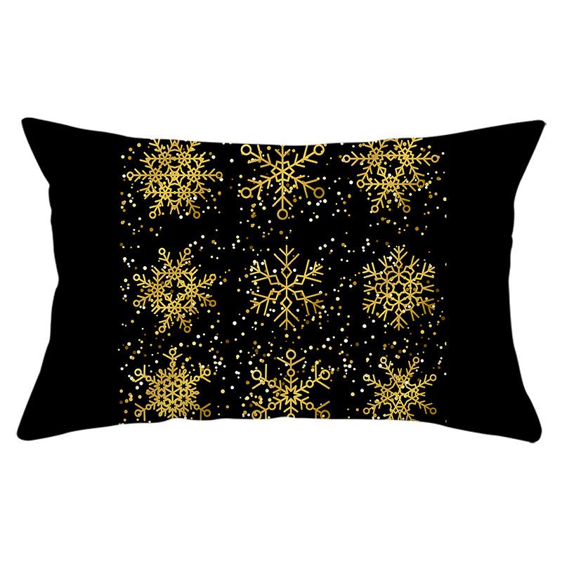 New Black Gold Series Christmas Peach Skin Print Waist Pillow Cover Home Accessories Cushion Cover Sofa Cushion Cover