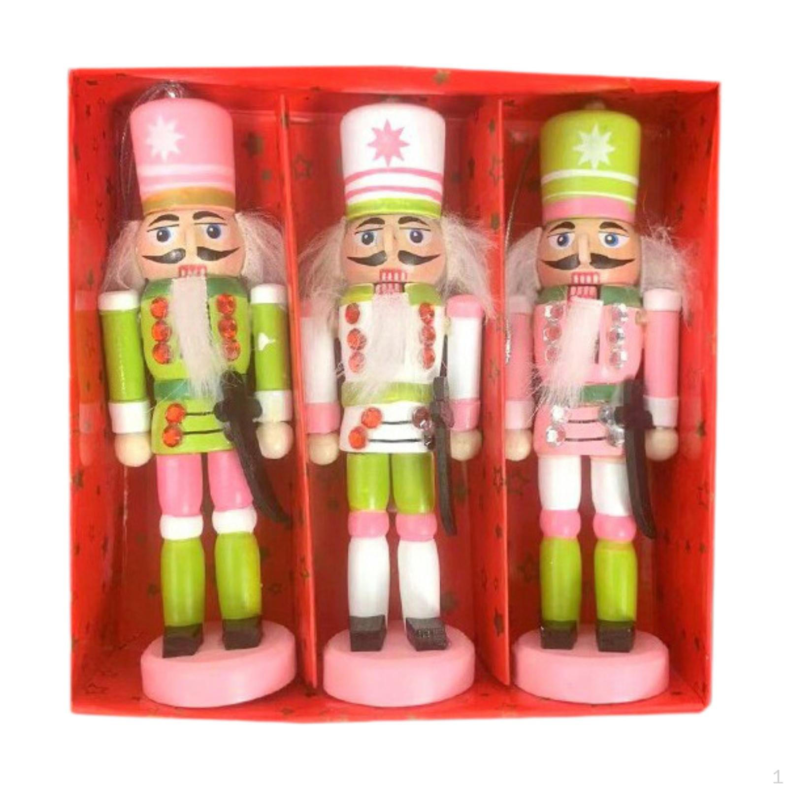 

Рождественский декор Щелкунчик Солдат Статуэтка Украшение Фигурка Деревянная 3pcs