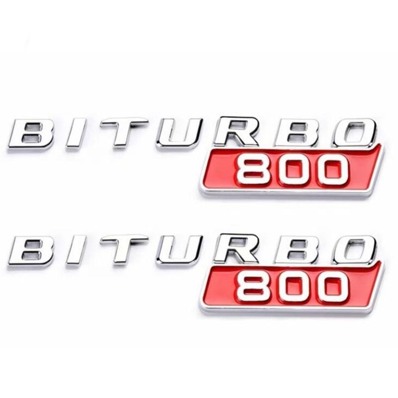 2 Sets BITURBO 700 800 900 Car Fender Side Emblem Badge Sticker for G Class G63 G65 G500 G800 G900 W463 W212 W205 W246 W463