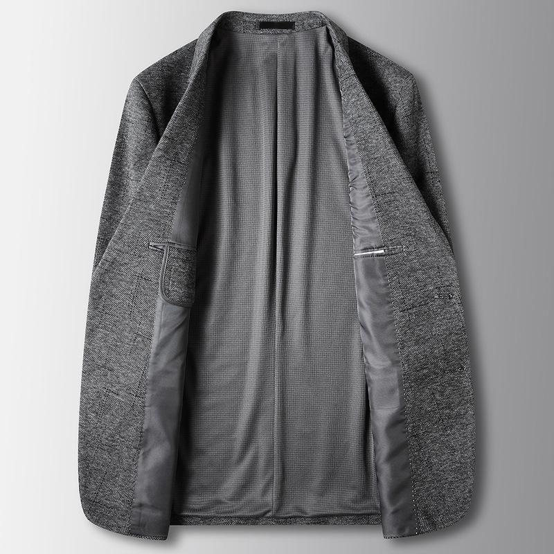 Spring and Autumn Light Luxury Business Knitted Wool Single West Middle-aged and Young Solid Color Suit Jacket