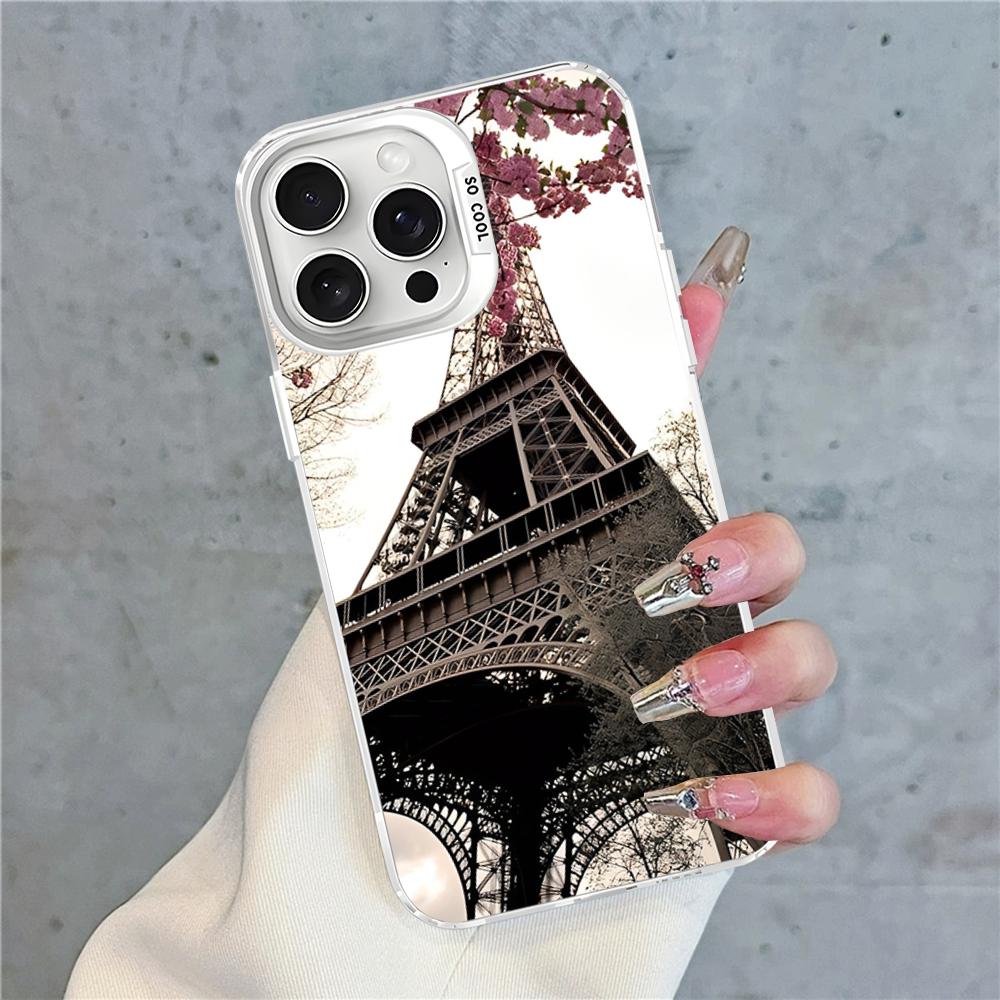 Paris Eiffel Tower Phone Case For IPhone 16 15 14 13 12 11 Pro Max X XR XSMAX 8 7 Plus Matte Shockproof Back Cover