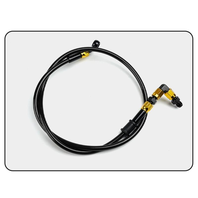 90° M10 Brake Line Oil Tube Pipe Hydraulic Brake Oil Hose for ATV Dirt Pit Bike 100cm Easy Install Motorbike Accessories