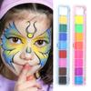 Zestaw do malowania twarzy 9 kolorów Profesjonalny nietoksyczny rozpuszczalny w wodzie pigment z pędzlem Hipoalergiczny zestaw do malowania ciała na Halloween