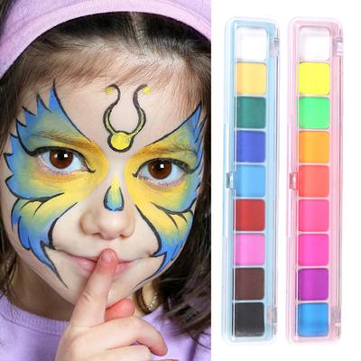 9-Color Face Paint Kit Professional Non-Toxic Water-soluble Pigments with Paintbrush Hypoallergenic Body Painting Makeup Set for Halloween