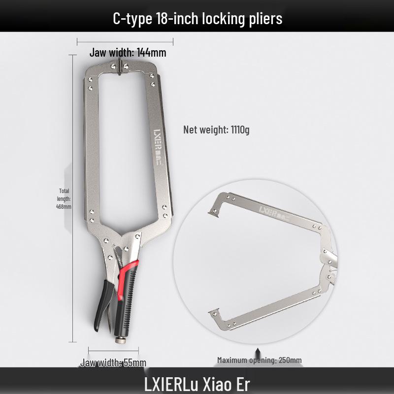 Grote multifunctionele heavy-duty C-klem tangen voor houtbewerking