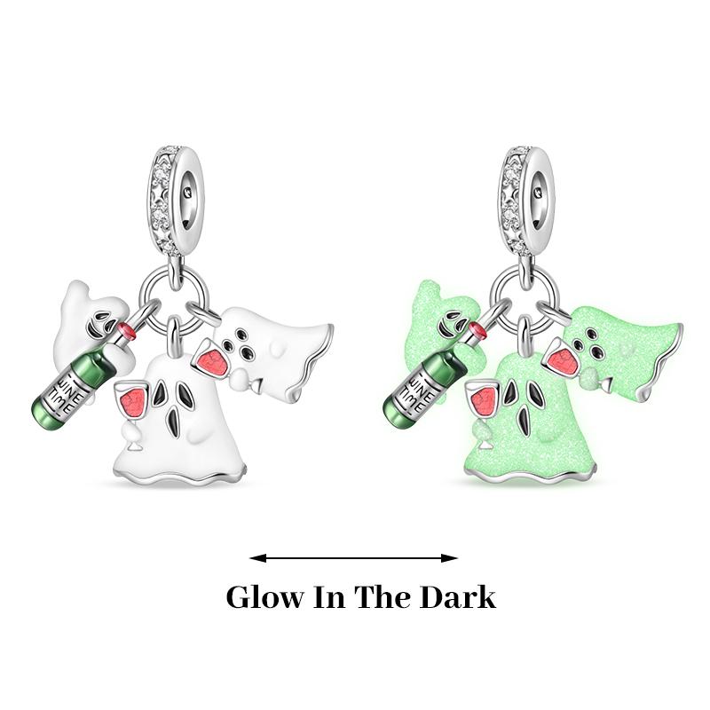 925 Silver Plated Fireflies Butterfly Stars Luminous Charms Beads Fit 3mm 925 Original Bracelets DIY Jewelry Gift