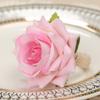 6pcs Artificial Rose Flower Towel Buckle with Rope Table Decoration Napkin Ring  Valentine's Day