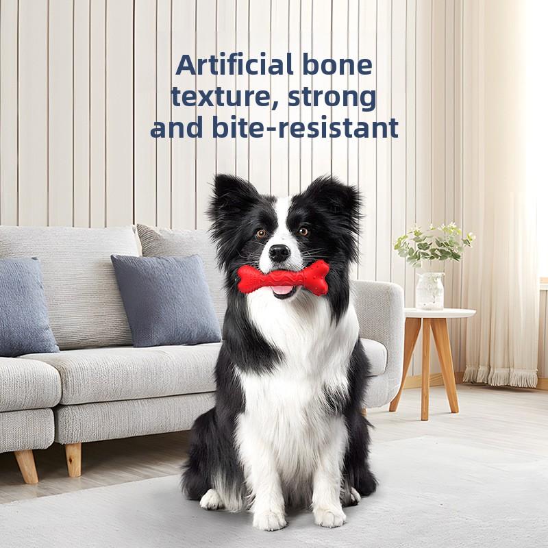 Teething and Cleaning Dog Toys That Can't Be Chewed Through, Simulating The Taste of Beef, Golden Hoop Rod Bone Pet Toys