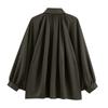 Women's Solid Color Fashionable Sleeve Long Sleeved Zipper Casual Top Jacket Jacket
