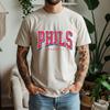 New Summer 100 Cotton Phils Baseball Graphic Oversized Tee Phils Baseball Retro Sporty Style Themed Short Sleeve