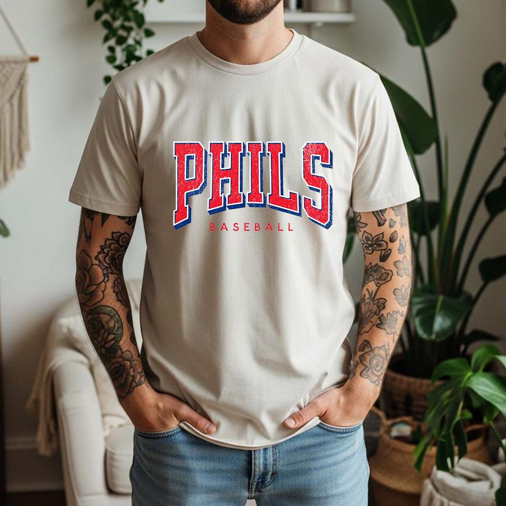 New Summer 100 Cotton Phils Baseball Graphic Oversized Tee Phils Baseball Retro Sporty Style Themed Short Sleeve