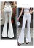 Women's High-Waist 3D Bow Micro-Flare Jeans - Autumn 2025: Slimming, Stretchy, Butt-Lifting Flare Pants