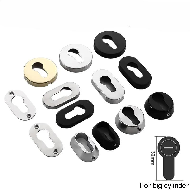 Round Oval Lock Cylinder Cover 304 Stainless Steel Keyhole Cover Black Gold Silver Anti-theft Door Accessories for 32mm Cylinder