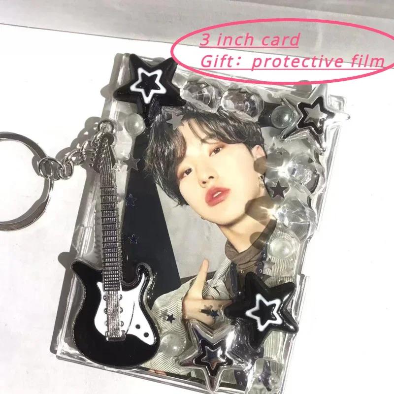 Original Design Electroplate Plasitic Frame Kpop Photo Binder Creative Idol Photo Card Holder for 3 Inch Card Wholesales 2025