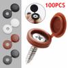 100pcs Hinged Plastic Screw Cap Cover Nuts Fold Snap Protective Cap Button For Car Furniture Decorative Nuts Bolts Hardware