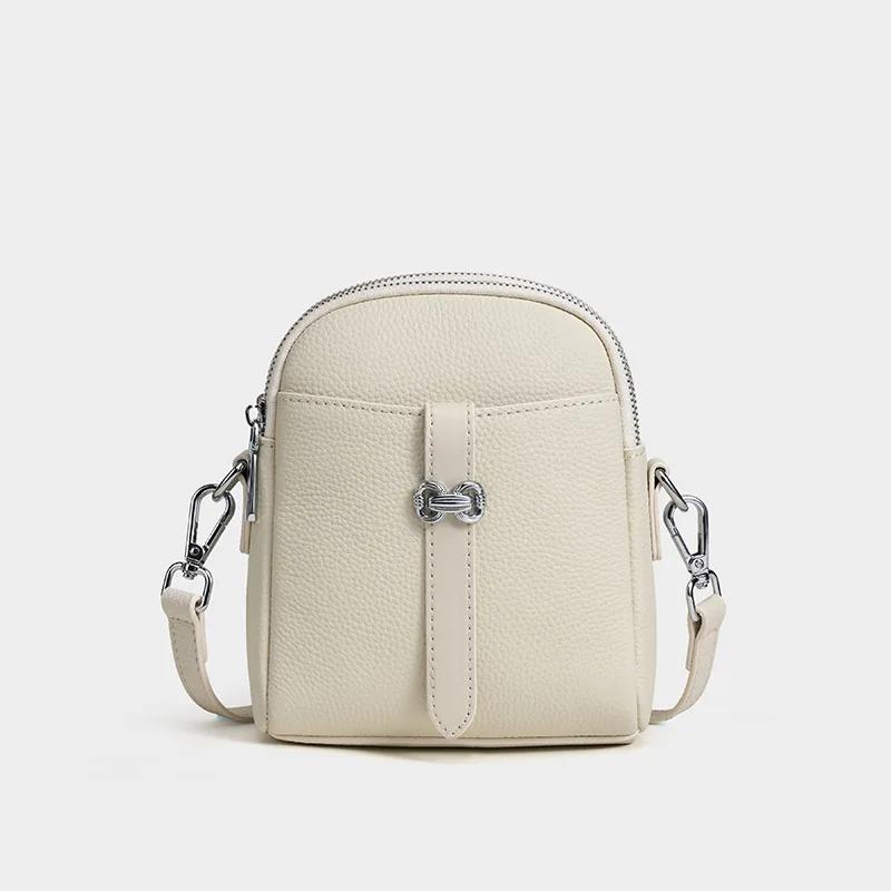 

Women s Cowhide Leather Small Crossbody Shell Phe Bag, Mini Shoulder Purse Cute Messenger Lightweight Pocket Bag