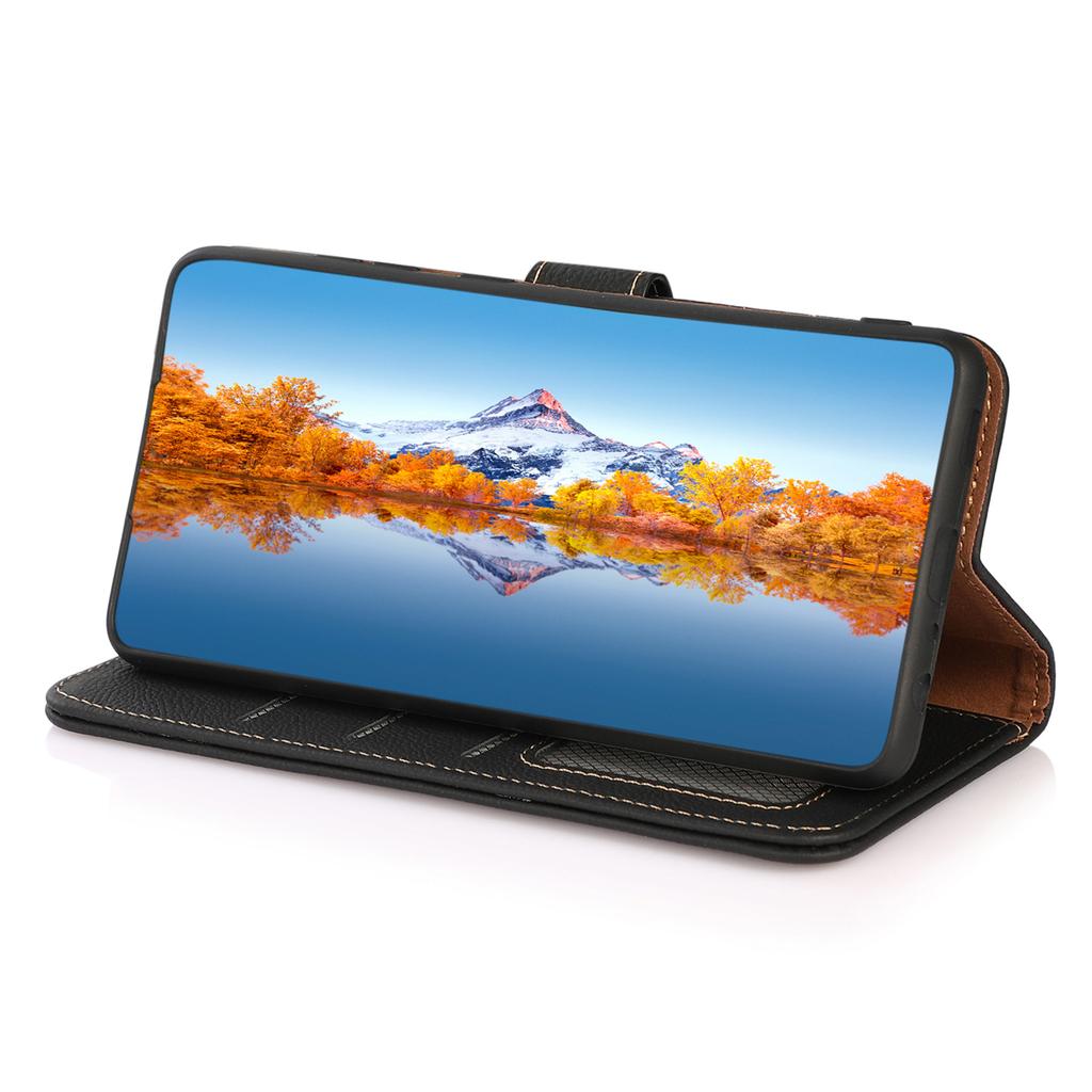 KHAZNEH For Samsung Galaxy S25+/S24+ Case Genuine Cow Leather Cell Phone Wallet Cover