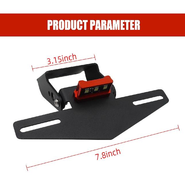 Motorcycle Rear License Plate Bracket Holder with LED Light for 125 250 390 200 2017-2023