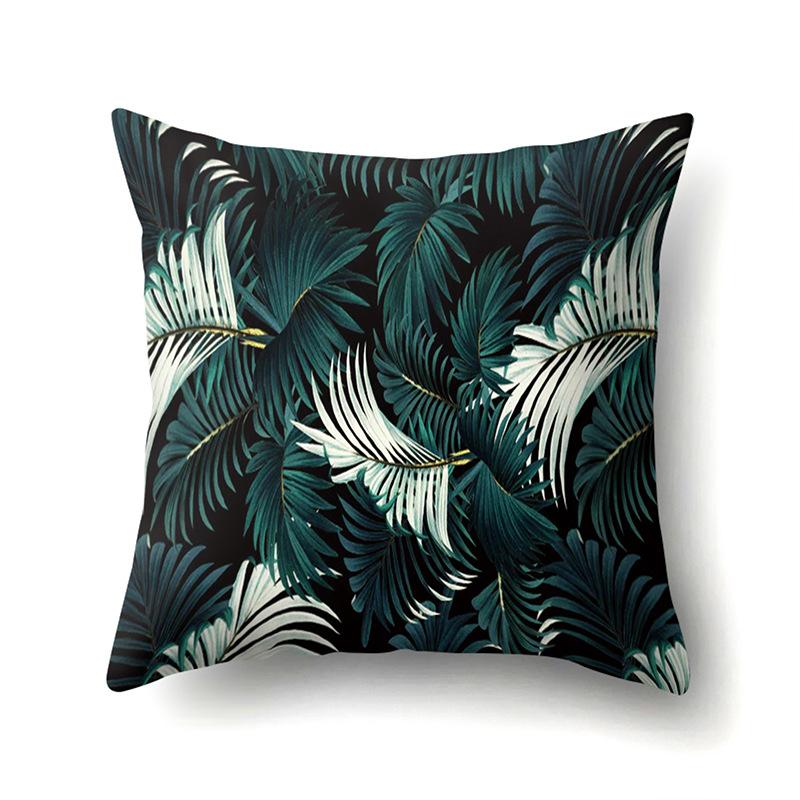 Polyester Pillowcase Nordic Plant Ins Style Flower Print Peach Leather Velvet Pillowcase