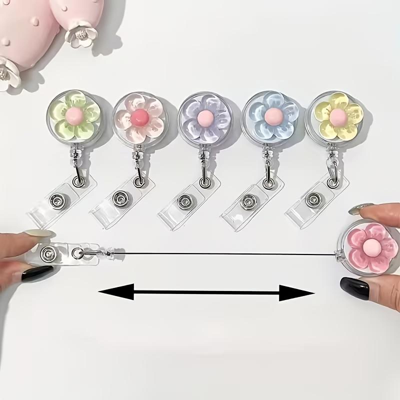 Casual Style Drawstring ID Card Lanyards with Floral Designs for Nurses, Office Workers, Travelers | Lightweight ABS Material, Ideal for Bus Passes