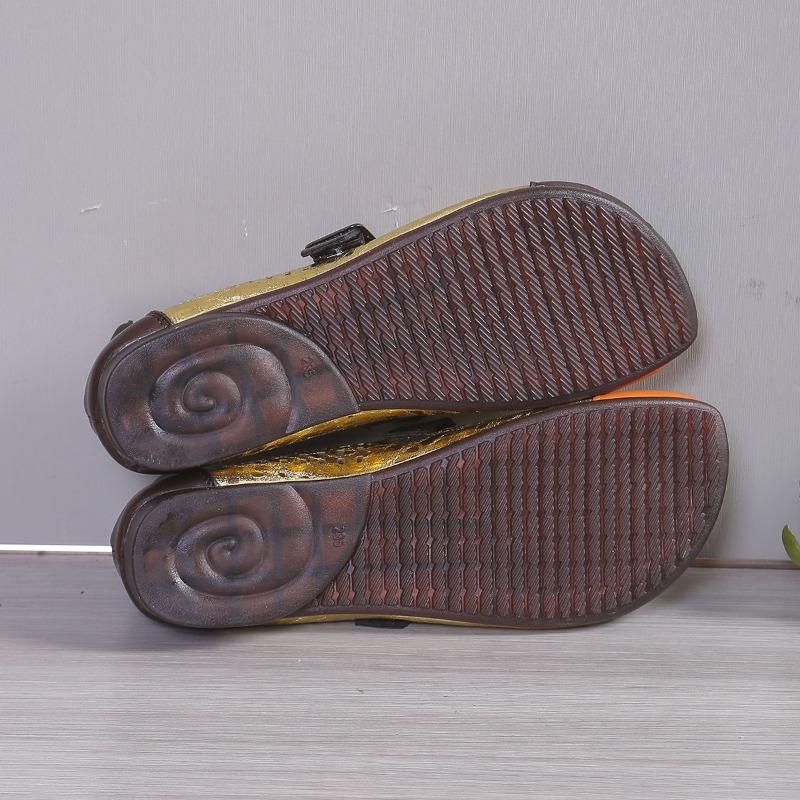 Chaussures de maman d'âge moyen en tendon de vache grande taille pour femmes, chaussures creuses à fond plat, confortables et décontractées