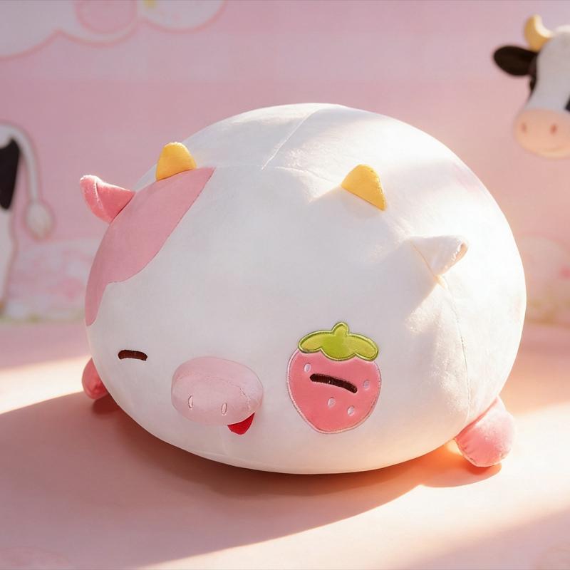 

Strawberry Pig Throw Pillow Adorable Stuffed Animal Suitable For Sofa Bedroom Backrest Cushions Companion Dolls For Gifts 40cm розовый