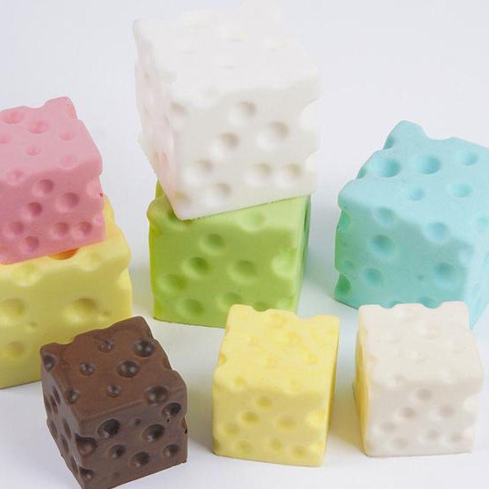5/7cm Cheese Squishy Toy PU Slow Rebound Cheese Stress Ball Portable Cheese Pinch Stress Relief