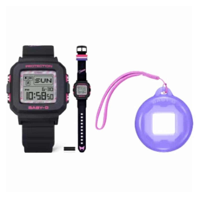 CASIO ×Kuromi BGD-10 series 100 meters waterproof Quartz resin strap unisex gray dial BGD-10KKM-1JR серый