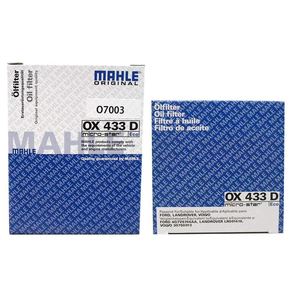[Set of 2] MAHLE Filter Element Volvo S60 S80 V60 V70 XC60