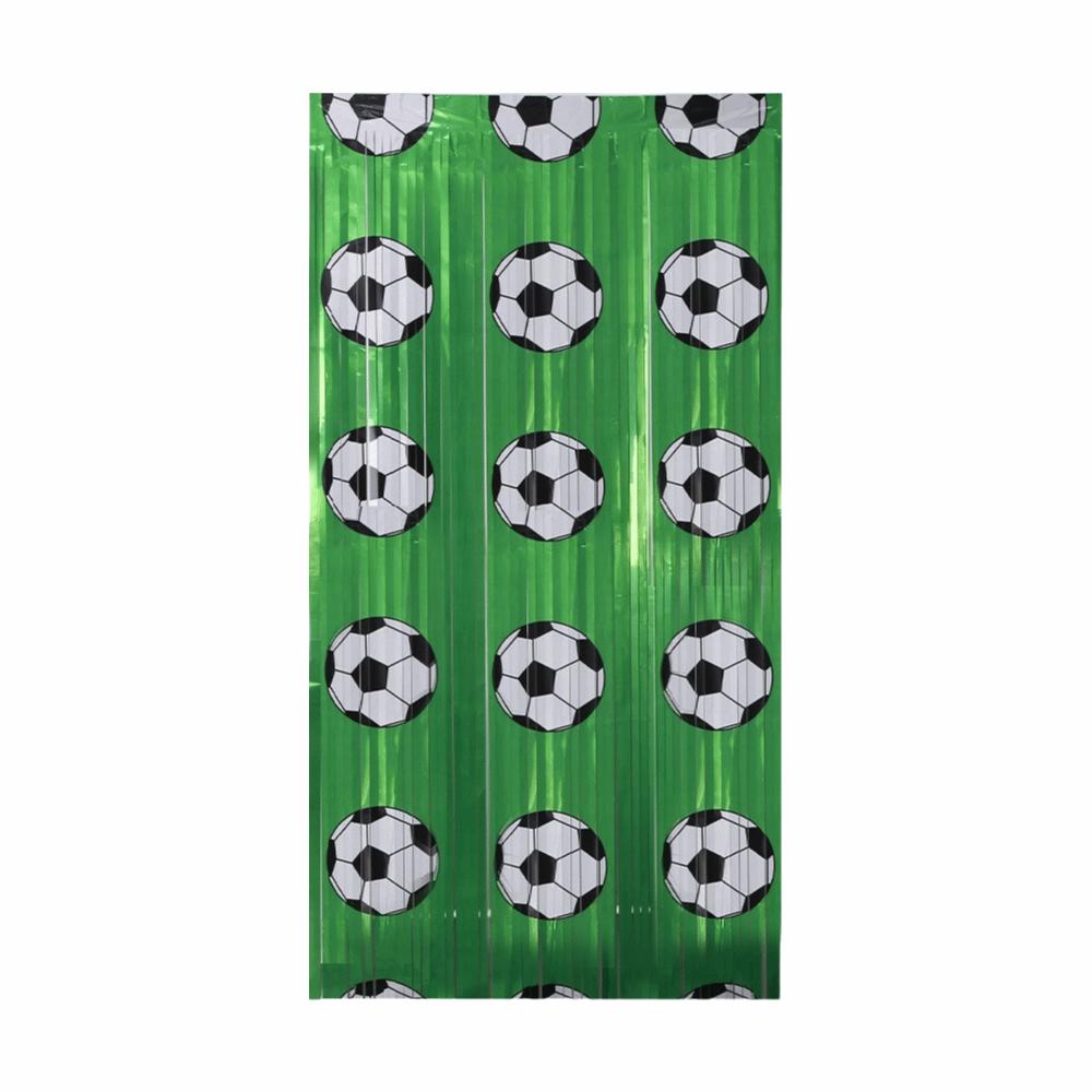 

Green Color Football Backdrop Polyester Fiber Football Rain Curtain Sports Theme Party зелений